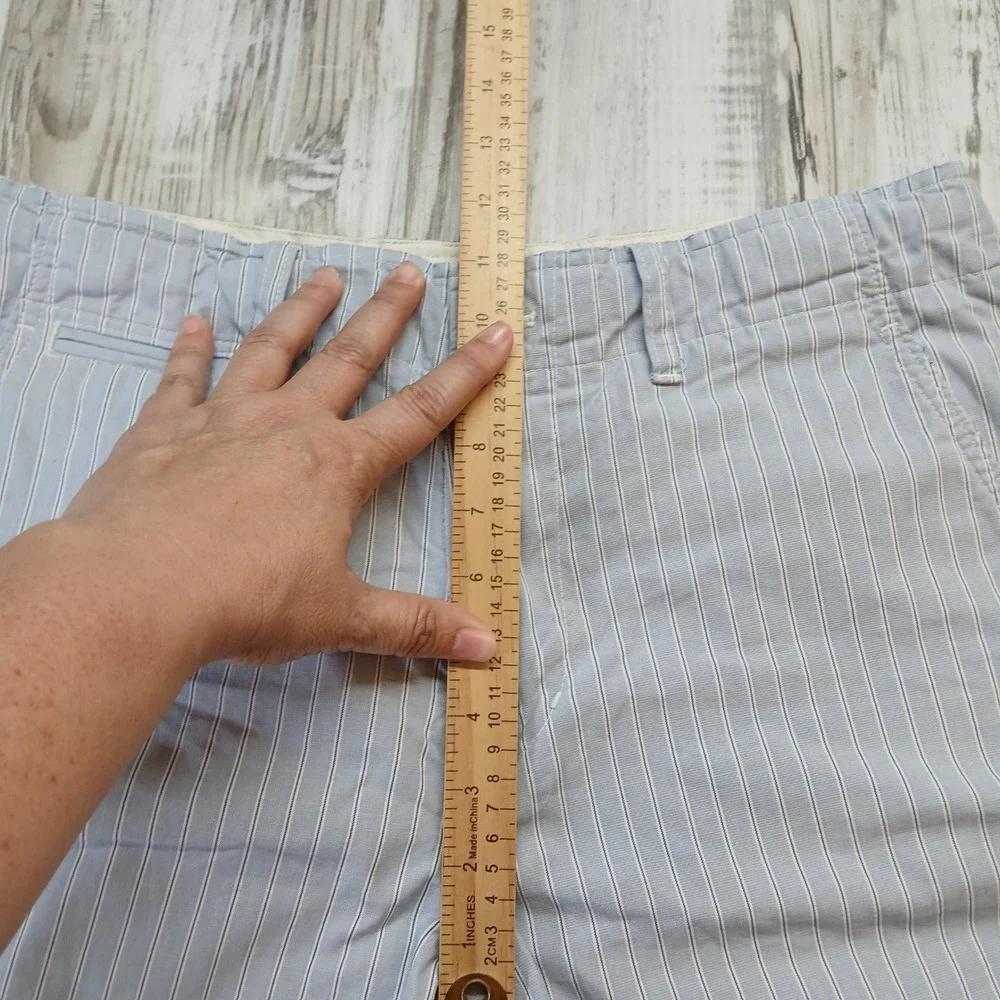 Polo Ralph Lauren Mens Blue White Striped Cotton Madison Ave Shorts Size 32